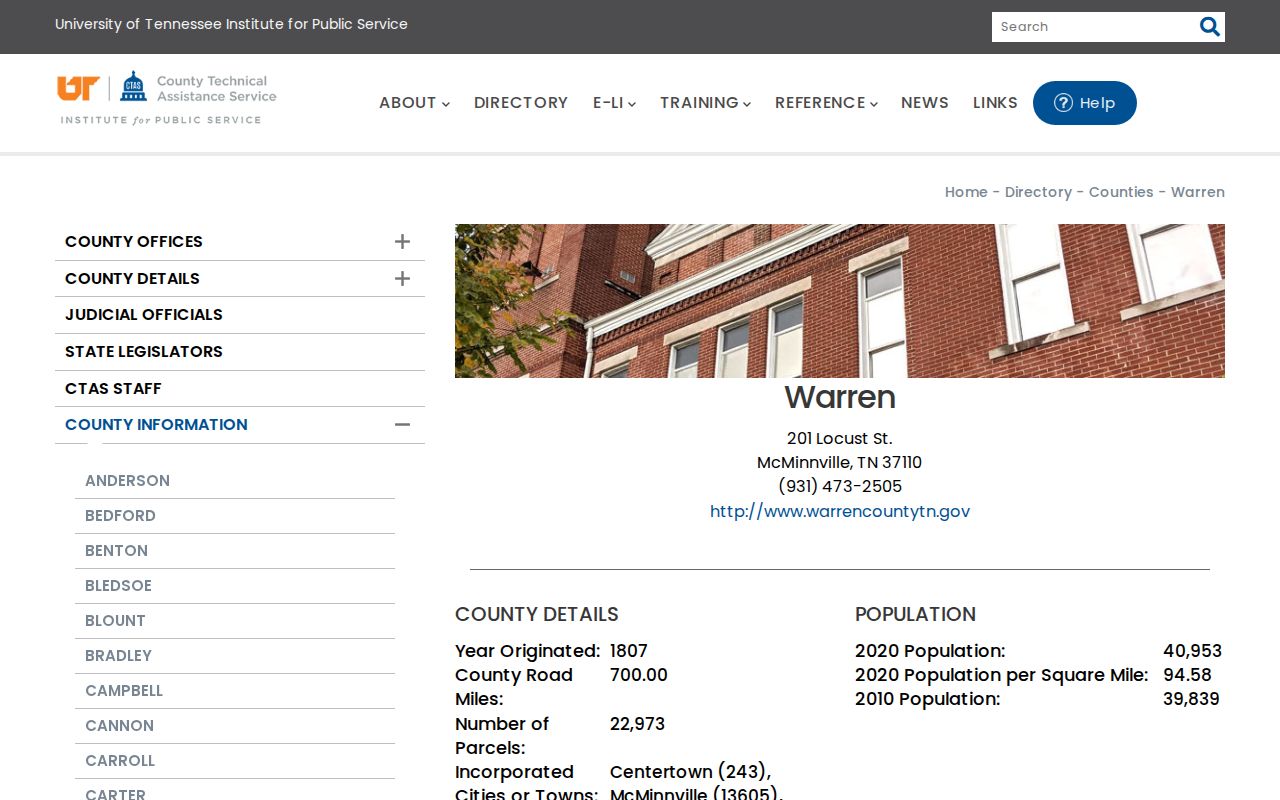 Warren County criminal history officials directory