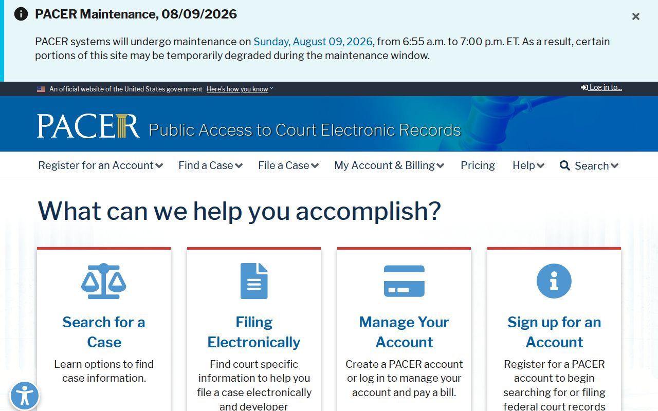 PACER federal docket search for Warren County criminal cases
